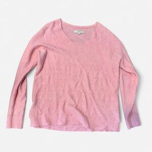 LOFT V-Neck Knit Sweater - Pink